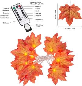 img 3 attached to SAMYERLEN 2 Pack Maple Leaf String Lights, 20 LED Battery Operated String Lights for Winter and Autumn Indoor & Outdoor Parties, with Christmas Remote Control, Ideal for Festive Decorations