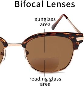 img 2 attached to 👓 VVDQELLA Bifocal Reading Sunglasses with UV400 Protection Lens for Men and Women, Retro Outdoor Bifocal Readers (Brown, +1.0)