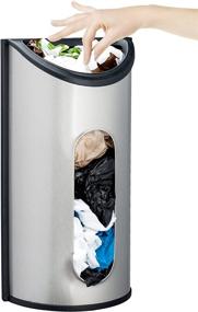 img 4 attached to Convenient Wall Mount Bag Saver: Brushed Stainless Steel Holder and Dispenser with Extra Wide Opening