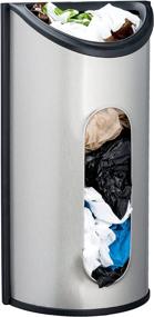 img 2 attached to Convenient Wall Mount Bag Saver: Brushed Stainless Steel Holder and Dispenser with Extra Wide Opening