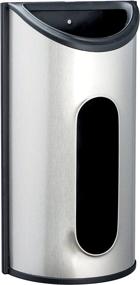 img 1 attached to Convenient Wall Mount Bag Saver: Brushed Stainless Steel Holder and Dispenser with Extra Wide Opening