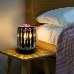 img 3 attached to 🕯️ Leyoue Electric Wax Melting Heater & Essential Oil Warmer: Aroma Decorative Lamp & Night Light, Perfect Gift & Décor with Ironwork Crystal Design