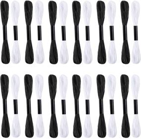 img 3 attached to 🧵 Peirich 96 Black White Skeins Stranded Cross Stitch Floss: Ideal for Friendship Bracelets, String Embroidery, and Cross Stitch Projects. Includes 12 Floss Bobbins!