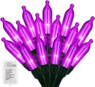 🎄 bloomwin 100 led christmas purple string lights: battery operated, waterproof fairy lights for indoor outdoor home garden patio wedding party - 8 modes for halloween and christmas decoration логотип