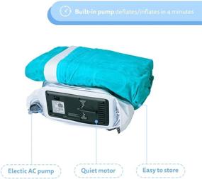 img 1 attached to 💤 CozyMood Queen Size Inflatable Air Mattress with Electric Pump - Elevated High Raised Airbed, Luxurious Blow Up Mattress with Flocked Top - Double High, High-Quality Air Mattresses