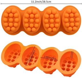 img 2 attached to 🧼 URlighting Silicone Soap Mold Massage Bar - DIY Handmade Soap Making Molds, 4 x 4.5 oz Cavities - Baking Cake Fondant Mousse Pudding Jelly Chocolate Mould Tray (1 Pack, Orange)
