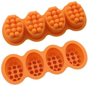 img 3 attached to 🧼 URlighting Silicone Soap Mold Massage Bar - DIY Handmade Soap Making Molds, 4 x 4.5 oz Cavities - Baking Cake Fondant Mousse Pudding Jelly Chocolate Mould Tray (1 Pack, Orange)