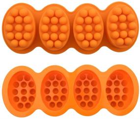 img 4 attached to 🧼 URlighting Silicone Soap Mold Massage Bar - DIY Handmade Soap Making Molds, 4 x 4.5 oz Cavities - Baking Cake Fondant Mousse Pudding Jelly Chocolate Mould Tray (1 Pack, Orange)