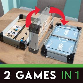 img 3 attached to 🏓 Franklin Sports Sling Puck + Shuffleboard Tabletop Game - Fast Action 2-in-1 Game Set for All Ages - Family Gameroom Fun!