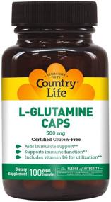 img 4 attached to 💪 500mg L-Glutamine Caps with Vitamin B6 - 100 Vegan Capsules | Muscle Support, Promotes Immune Function & Gluten-Free | Country Life