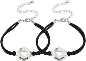 img 2 attached to LUX ACCESSORIES Best Bitches Cutout Heart Rope Bracelet Set: Perfect BFF Best Friends Matching Jewelry