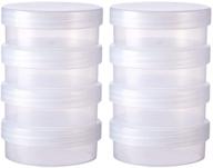🔍 benecreat 8-pack round frosted plastic bead storage containers with screw top lids - ideal for items, pills, herbs, tiny beads, jewelry findings, and other small objects - size: 2.63x1 inches logo