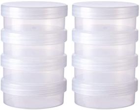 img 4 attached to 🔍 BENECREAT 8-Pack Round Frosted Plastic Bead Storage Containers with Screw Top Lids - Ideal for Items, Pills, Herbs, Tiny Beads, Jewelry Findings, and Other Small Objects - Size: 2.63x1 Inches