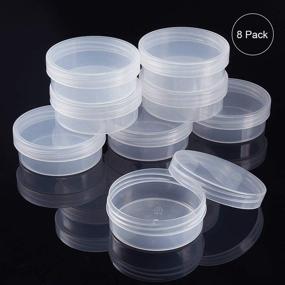 img 1 attached to 🔍 BENECREAT 8-Pack Round Frosted Plastic Bead Storage Containers with Screw Top Lids - Ideal for Items, Pills, Herbs, Tiny Beads, Jewelry Findings, and Other Small Objects - Size: 2.63x1 Inches