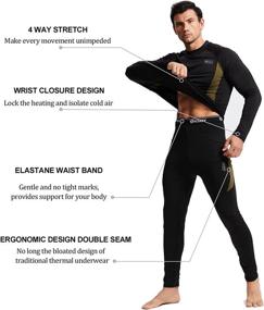 img 3 attached to 🧥 Romision Men's Thermal Underwear Set: Fleece Base Layer Top & Bottom, Insulated Long Johns for Cold Weather Hunting