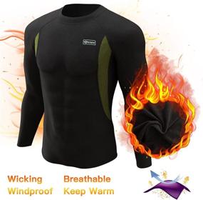 img 2 attached to 🧥 Romision Men's Thermal Underwear Set: Fleece Base Layer Top & Bottom, Insulated Long Johns for Cold Weather Hunting