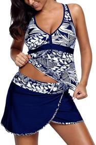 img 4 attached to Dreamsoar Racerback Tankini Swimdress Control: Flattering Women's Clothing for Poolside Confidence