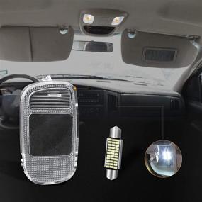img 3 attached to 🏠 HERCOO Roof Map Dome Light Cover: Overhead Console Reading Lamp Lens with White LED Bulbs Housing for Dodge Ram 1500 2500 3500 4500 5500