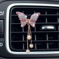 🦋 purple crystal butterfly car vent clips, sparkling butterfly pendant aromatherapy clip for cars, stylish butterfly crystal air freshener, charming bling car accessories for cute car interior decoration logo