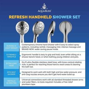 img 2 attached to AquaBliss TheraSpa Hand Shower – 6 Mode Massage Shower Head with High Pressure Hose - Gentle Water Saving Mode - 6.5 FT No-Tangle Handheld Shower Head with Extra Long Hose & Adjustable Mount, Chrome