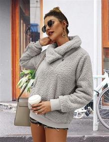 img 3 attached to Womens Sweatshirt Pullover Oversized Pockets Outdoor Recreation and Hiking & Outdoor Recreation Clothing