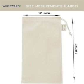 img 3 attached to 🌿 Белые мешочки WHITEWRAP для продуктов: Экологические хлопковые мешки для хранения пищи - 12 штук, крупный размер, биоразлагаемая ткань - идеальные мешочки для закусок или подарков с затяжками.