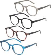 👓 zenottic set of 4 round blue light blocking reading glasses to relieve headaches and eye strain - computer eyeglasses for men and women logo