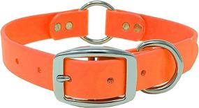 img 4 attached to 🐶 Water-Resistant Dog Collar with Durable Center Ring - Premium Vinyl-Coated Webbing for a Perfect Fit, Enhanced Waterproofing, and Double Buckle Design