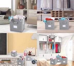 img 3 attached to 📦 Organize Your Closet with TQVAI Foldable Storage Cubes Boxes - 6 Pack, Grey