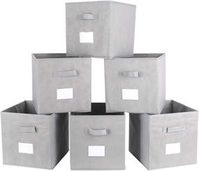img 4 attached to 📦 Organize Your Closet with TQVAI Foldable Storage Cubes Boxes - 6 Pack, Grey
