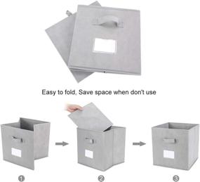 img 2 attached to 📦 Organize Your Closet with TQVAI Foldable Storage Cubes Boxes - 6 Pack, Grey