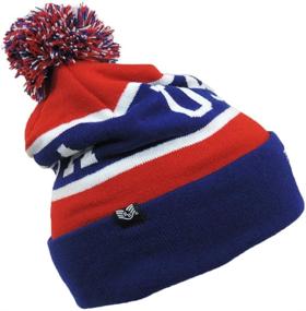 img 1 attached to American Pride: Knitted Patriotic Stocking Cap with Pom Pom