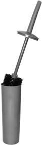 img 2 attached to 🚽 Klickpick Bathroom Storage and Organization Set - Compact Deep Cleaning Toilet Bowl Brush with Holder Caddy, Space Saving Sturdy Covered Brush - Grey