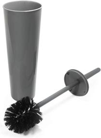 img 3 attached to 🚽 Klickpick Bathroom Storage and Organization Set - Compact Deep Cleaning Toilet Bowl Brush with Holder Caddy, Space Saving Sturdy Covered Brush - Grey