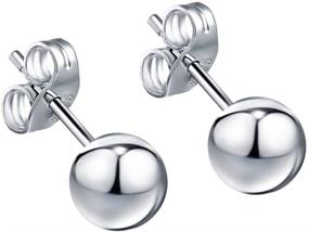 img 4 attached to 💎 Sleek and Stylish: AoedeJ Sterling Silver Tiny Ball Stud Earrings for All Genders