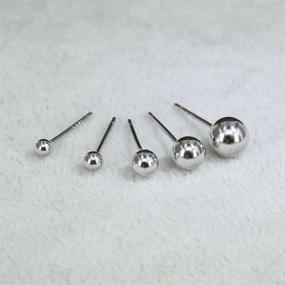 img 2 attached to 💎 Sleek and Stylish: AoedeJ Sterling Silver Tiny Ball Stud Earrings for All Genders