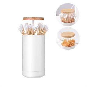 img 4 attached to 🚽 Convenient Pop-up Cotton Swabs Holder & Automatic Toothpick Dispenser: Neatly Organize Your Bathroom