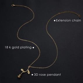 img 1 attached to Exquisite 18K Gold Plated Silver Rose Flower Pendant Necklace: Perfect Jewelry Gift for Women & Girls