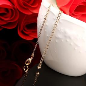 img 2 attached to Exquisite 18K Gold Plated Silver Rose Flower Pendant Necklace: Perfect Jewelry Gift for Women & Girls