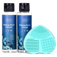 🌿 plant based organic makeup brush cleaner set: clean-n-fresh brushes, beauty blender, sponge, and puff - 6.8 fl oz deep cleaning washing cleanser shampoo with color switch mat cleaner logo