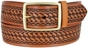 img 3 attached to 🎩 Exquisite Square Basketweave Genuine Leather Men's Accessories: A Class Apart!