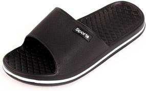 img 3 attached to 👟 Ultra-Comfortable Cammie Sport Black Slide Sandals for Men's Athletic Shoes