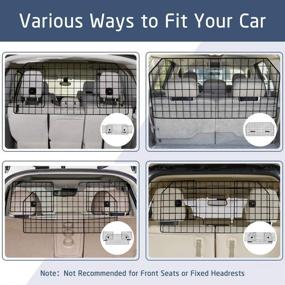 img 2 attached to 🐶 rabbitgoo Dog Car Barrier: Secure SUV Pet Car Gate Divider for Cargo Area, Adjustable & Universal-Fit, Heavy-Duty Wire Mesh Dog Car Guard - Safety Travel Accessory for Van Vehicles