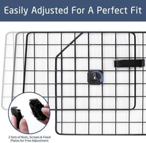 img 1 attached to 🐶 rabbitgoo Dog Car Barrier: Secure SUV Pet Car Gate Divider for Cargo Area, Adjustable & Universal-Fit, Heavy-Duty Wire Mesh Dog Car Guard - Safety Travel Accessory for Van Vehicles
