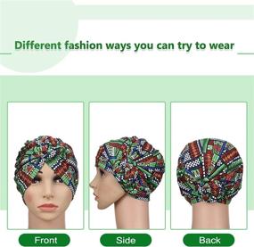 img 3 attached to 🏽 SATINIOR African Turban for Women: Stylish 3-Piece Pre-Tied Bonnet Beanie Cap Headwrap