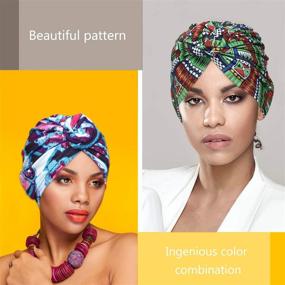 img 2 attached to 🏽 SATINIOR African Turban for Women: Stylish 3-Piece Pre-Tied Bonnet Beanie Cap Headwrap