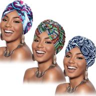 🏽 satinior african turban for women: stylish 3-piece pre-tied bonnet beanie cap headwrap logo