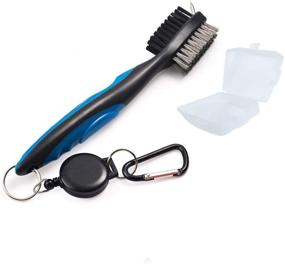 img 4 attached to Golf Club Brush with Retractable Zip-line, Aluminum Carabiner Cleaning Tools - XinTan Tiger Groove Cleaner