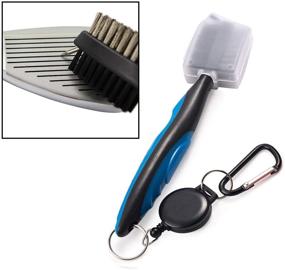 img 3 attached to Golf Club Brush with Retractable Zip-line, Aluminum Carabiner Cleaning Tools - XinTan Tiger Groove Cleaner