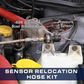 img 3 attached to 🔧 GlowShift Sensor Relocation Hose Kit: Oil & Fuel Pressure Sensors, Fuel Rated Steel Braided Hose, -4 AN Fittings, Male & Female 1/8-27 Threads, 3/4" Cushion Clamp